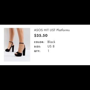 NWOT ASOS open toe ankle strap platform heels